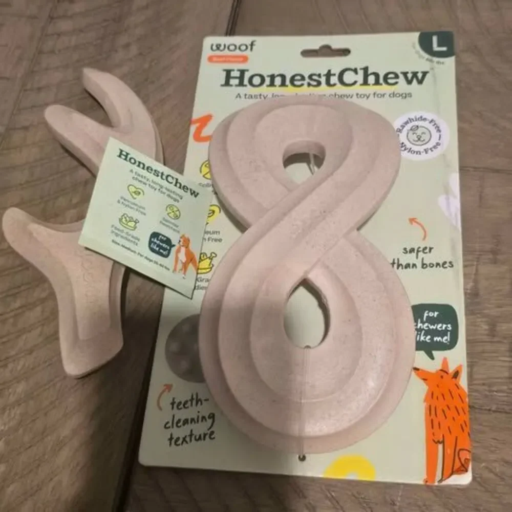 Set of 2 WOOF HonestChew Dog Toy Durable Chews Made with Plant-Based Ingredients